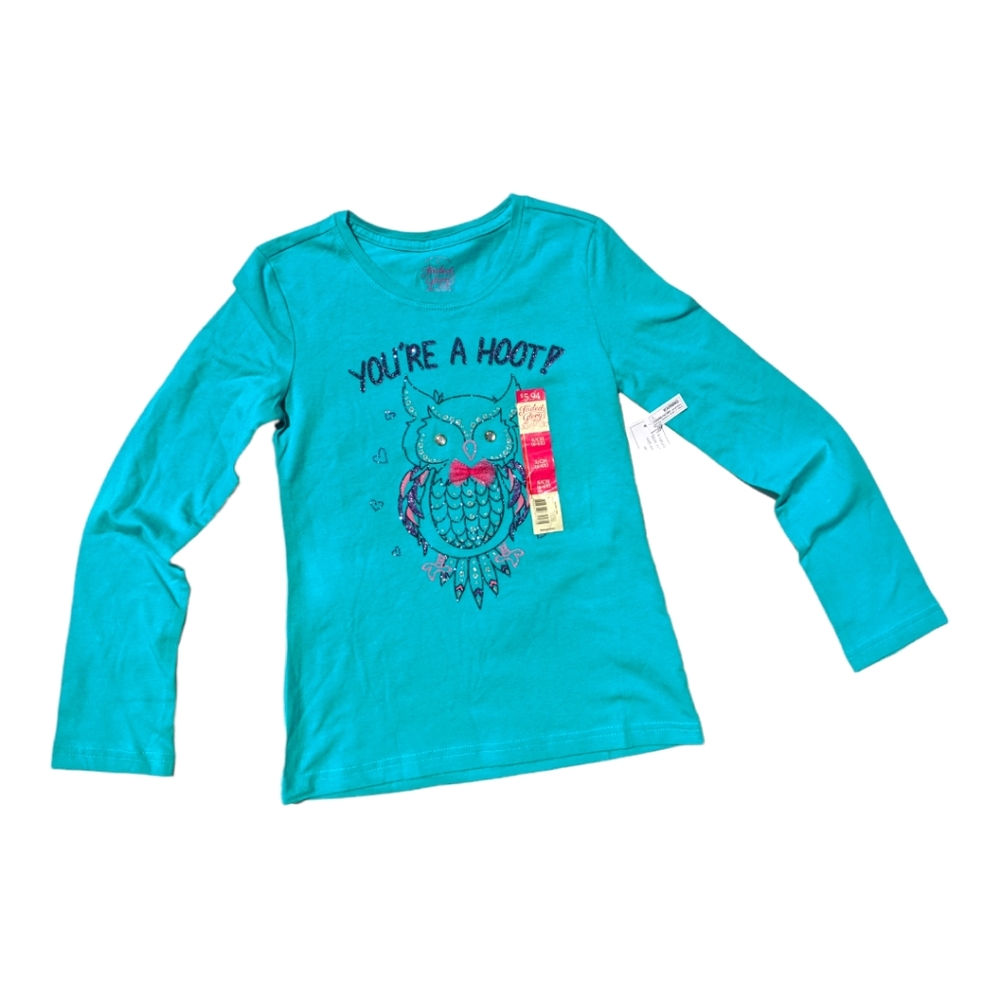 Faded Glory Girls S 6/6X Owl Sleep Top